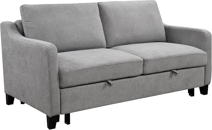 ERYE Modern 3-in-1 Sofa Loveseat Convertible Sleeper Sofabed, Queen Size Upholstered Love Seat Sofa Soft Cushion Daybed with Pull Out Sleeper Couch Bed for Living Room Home Apartment RV