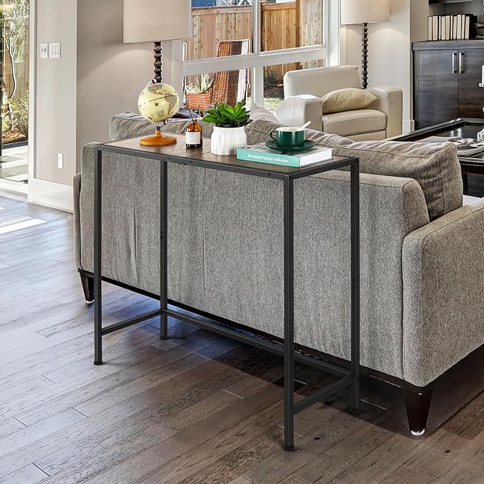 Narrow Entryway Table for Hallway Console Table, Thin Sofa Table Behind Couch Skinny Table, Grey Console Small Tables for Entryway Foyer, Long Table for Entrance Small Spaces Decorative and Storage