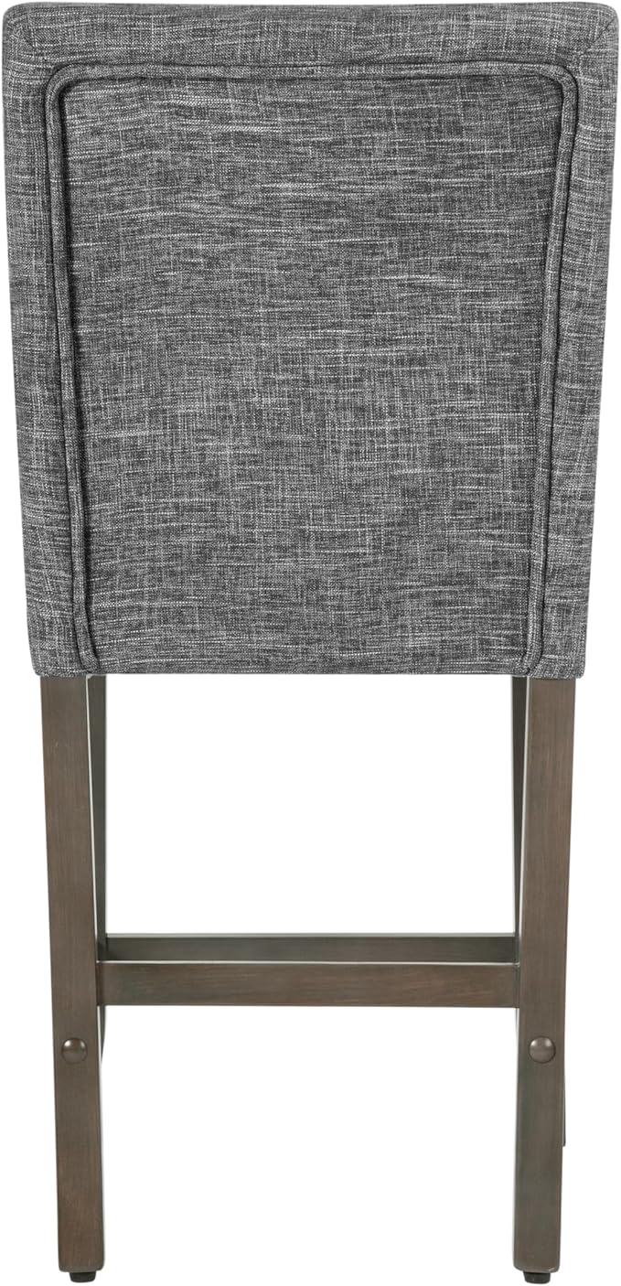Homepop Home Decor | Nailhead Trim Counter Height Bar Stools | 24 Inch Bar Stools | Decorative Home Furniture (Slate Gray)