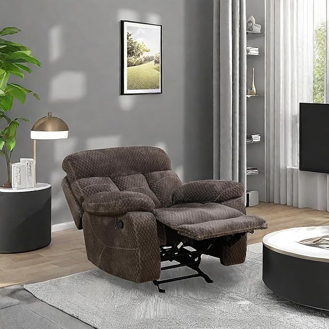 Recliner Chair, Recliner Home Theater Seating, Electric Reclining Chair for Adult, Breathing Chair for Living Room, Dark Brown