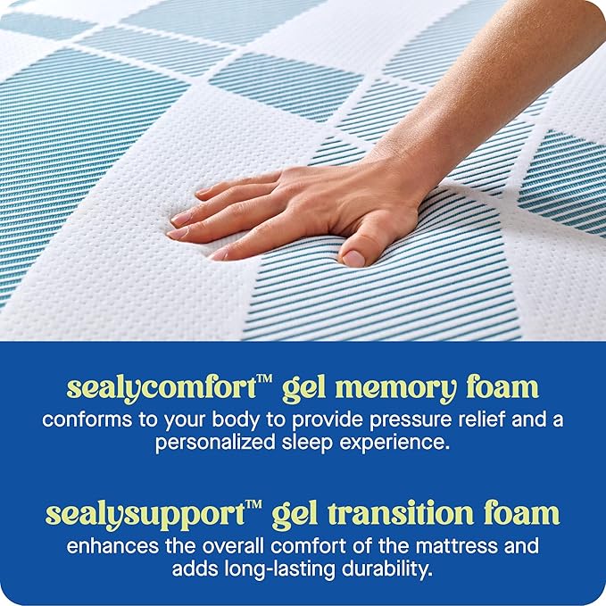 Sealy Dreamlife 10” Foam Mattress-in-a-Box, Twin, SealyComfort Gel Memory Foam, Surface-Guard Technology, 10 Year Limited Warranty, Made in The USA