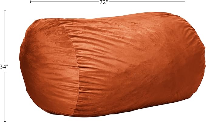 Sofa Sack Bean Bag Chair Cover, 6-Feet, Tangerine