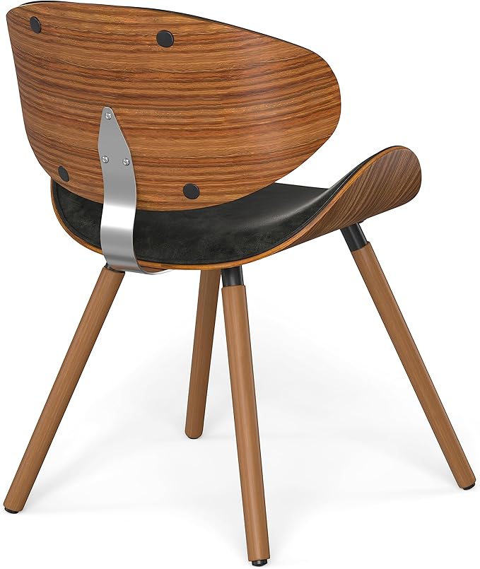 SIMPLIHOME Marana Dining Chair in Distressed Slate Grey Vegan Leather, 20.7 x 21.3 x 29.3 inches, Bentwood Backrest with Contoured Seat for Dining Room or Kitchen