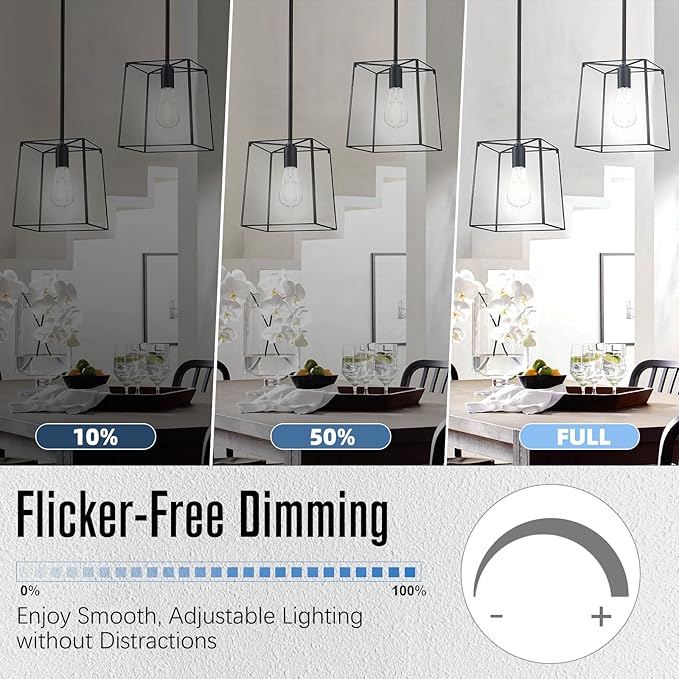Dimmable LED Edison Bulb, E26 LED Bulb 60 watt Equivalent, Cool White 4000K, ST58 Vintage Light Bulbs, 90+ CRI, 6W 600LM, E26 Base, Clear Glass, 6 Pack