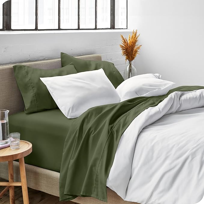 Bare Home Twin XL Sheet Set - College Dorm Size - Luxury 1800 Ultra-Soft Microfiber Twin Extra Long Bed Sheets - Deep Pockets - Easy Fit - Extra Soft - 3 Piece Set - Bed Sheets (Twin XL, Cypress)