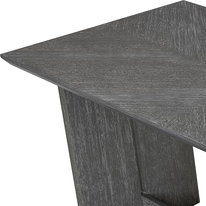 Ball & Cast 6-Piece Dining Table Set for 6 People, 60" Wood Dining Kitchen Table & Chairs Set, Rectangular Dining Room Table with Trapezoidal Base,4 Upholstered Chairs & 1 Bench, Kitchen, Gray