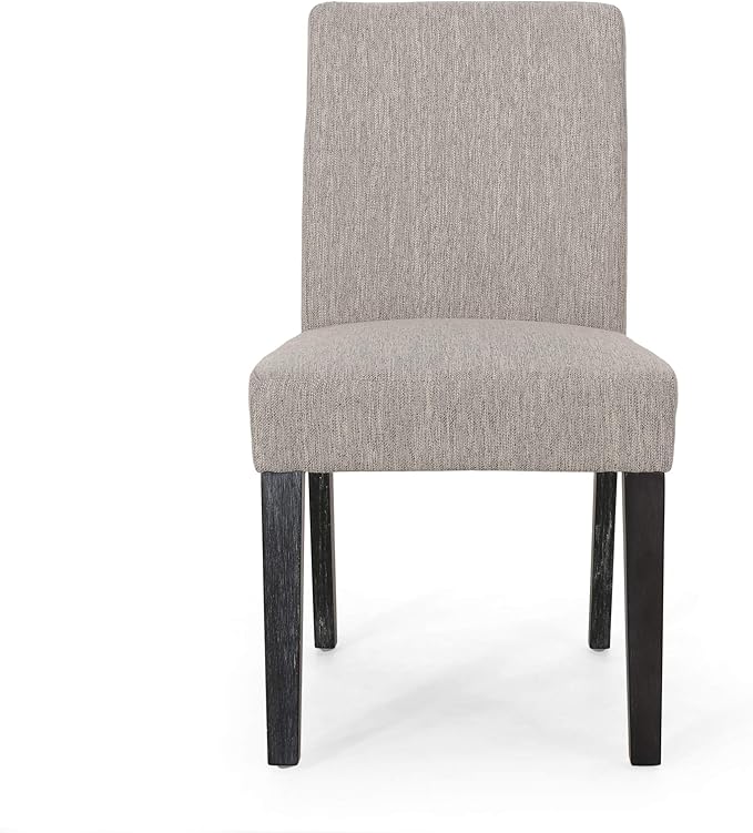 Christopher Knight Home Boling Contemporary Upholstered Dining Chair (Set of 2), Light Grey + Dark Brown