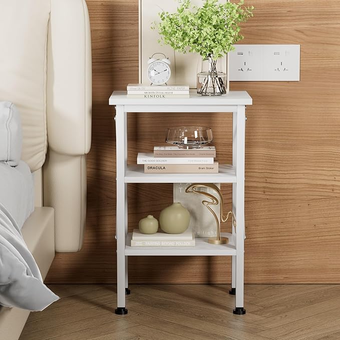 VECELO Modern Nightstands X-Design Side End Table Night Stand with Storage Shelf for Bedroom,Living Room