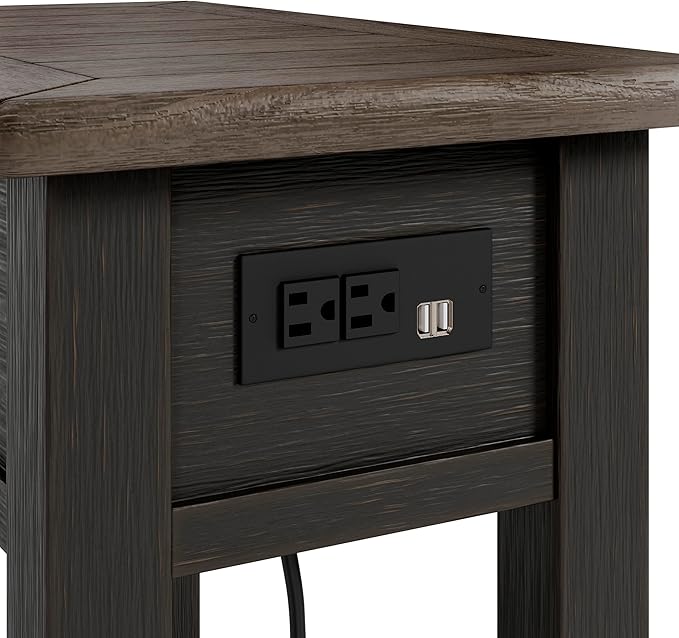 Signature Design by Ashley Tyler Creek Chair Side End Table, Light Brown & Whitewash