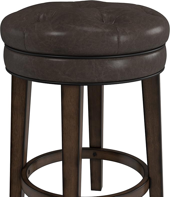 Hillsdale Krauss Backless Swivel Counter Height Stool, Dark Brown