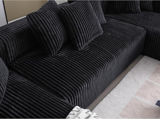 Eafurn Free Combination Cloud Boneless Modular Sectional Sofa with Chaise Lounge,Modern Minimalist Upholstered Couches, Oversized U Shaped Lounge Sofa Couch w/ 8 Pillows
