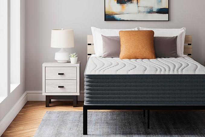 Signature Design by Ashley Hybrid 1400 14 Inch Extra Plush Gel Memory Foam Mattress with Edge Support for Pressure Relief, King, Fiberglass Free, Mattress in A Box