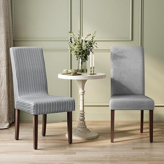 VASAGLE Dining Chairs, Parsons Chairs with Removable Fabric Cover, High Back, for Dining Room Kitchen, Set of 2, Thick Seat, 22.8 x 18.9 x 39.4 Inches, Dove Gray UKDC152G01