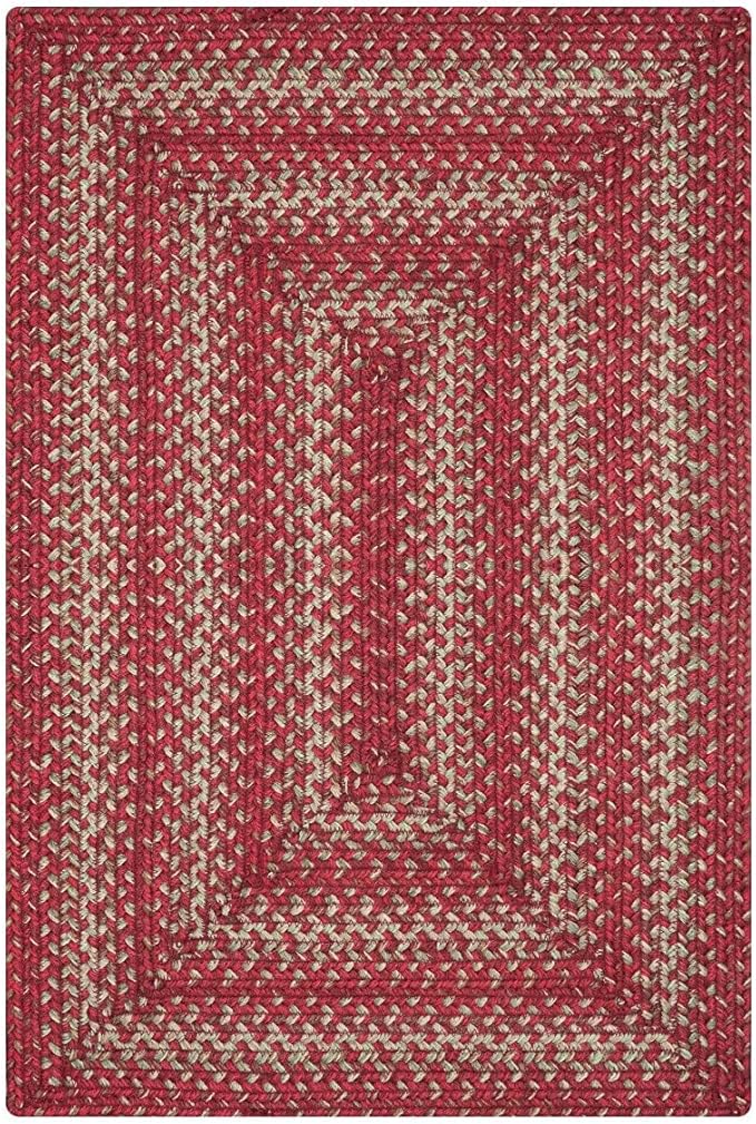 Homespice Apple Pie Jute Red 4x6' Braided Area Rug for Living Room, Bedroom and Dining Room. Pet Friendly. Decor Styles- Farmhouse Rug, Rustic, Vintage, Cottage, Primitive, Country, Boho Rug