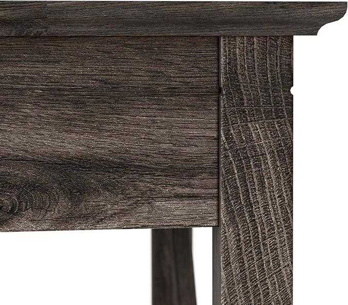 Bush Furniture Key West Small End Table with Storage | Modern Farmhouse Accent Shelf for Living Room in Dark Gray Hickory