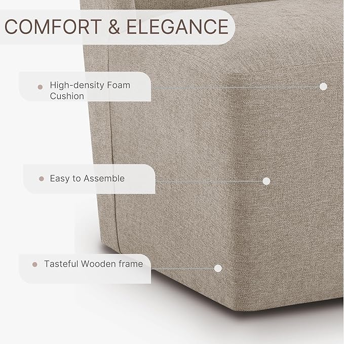 Upholstered Dining Chair with Casters Wingback Modern Side Armless Deskchair with Rollers for Diningroom Bedroom Livingroom Reading Room,Khaki,4 Box