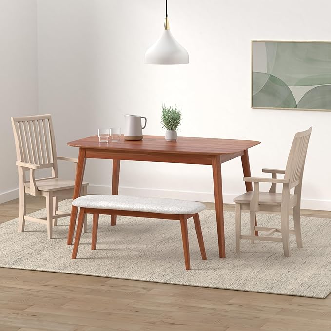 IC International Concepts Mission Side Chair with Arms Solid Parawood, Box Seat Construction, Kitchen/Dining, 22"W x 21"D x 39"H, 225 Lbs Wt. Capacity, DIY, Paint/Stain In Any Color, Unfinished