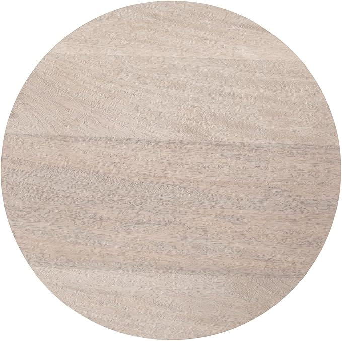 Kate and Laurel Wegner Traditional Wooden Round Side Table, 16 x 26, Whitewash, Elegant and Durable Pedestal Table for Use as Living Room End Table, Plant Stand, or Bedroom Nightstand