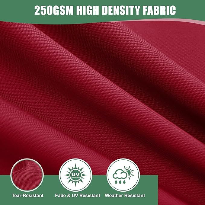 Chaise Lounge Cushions Outdoor Set of 2 - Waterproof and Fade Resistant Sun Lounger Replacement Cushions - Patio Lounger Pads with Removable Cover for Pool, Deck, Lawn, 72 x 21 x 3 Inch, Red