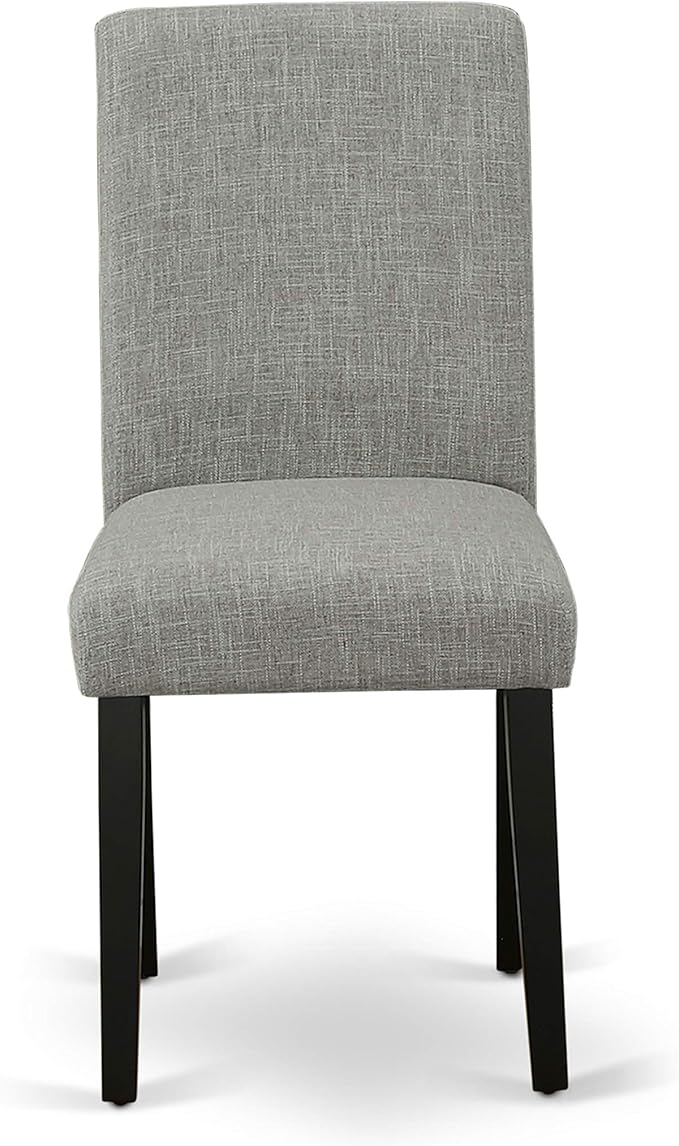East West Furniture X697AB106-7 7 Piece Kitchen Table Set Consist of a Rectangle Dining Table with X-Legs and 6 Shitake Linen Fabric Parson Dining Chairs, 40x72 Inch, Multi-Color