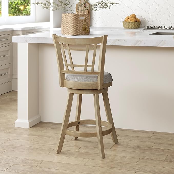 Hillsdale Fairfox 24.5" Wood Swivel Counter Height Stool, Natural
