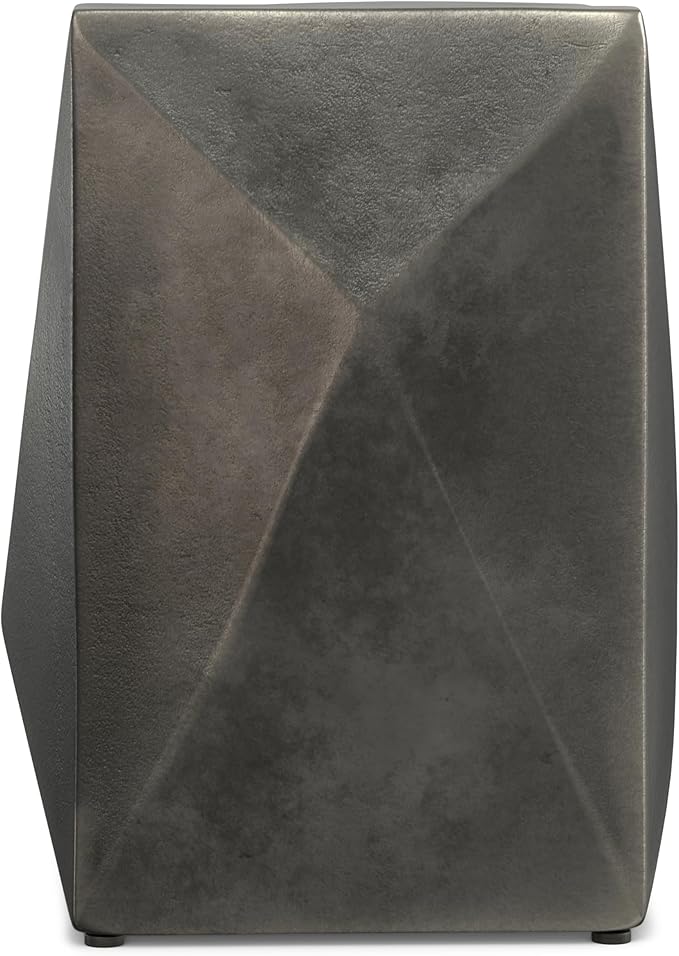 SIMPLIHOME Danner Metal Side Table in Graphite, 14-inch Round, Cast Aluminum for Living Room, Bedroom, Office, Compact Modern Design, Fully Assembled