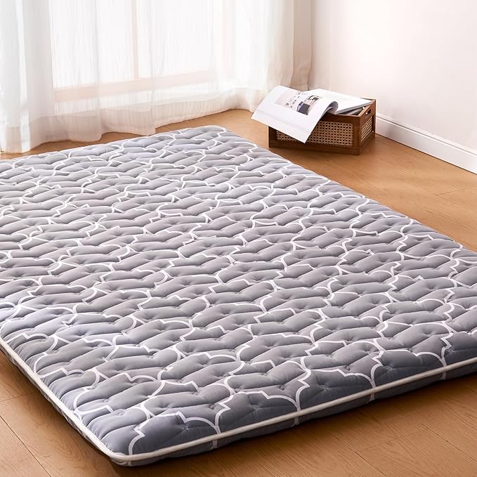 Japanese Futon, High-Density Premium Foam, Thicken Tatami Mat Portable Dormitory Sleeping Pad, Small Single Size 75" X 25"