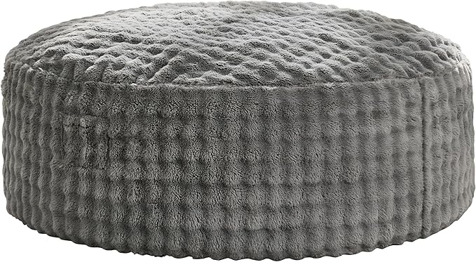 Hobestluk Bean Bag Chairs 6ft Beanbag Chair with Filler Adult Bean Bags with Fluffy & Machine Washable Cover, Giant Bean Bag Chairs for Adults (Grey, 6FT-70" x 70" x 15")