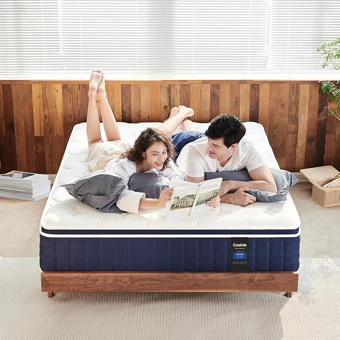 Coolvie 12 Inch Hybrid Twin XL Mattress -Firm Feel -Support Foam with Strong Pocket Springs - Extra Lumbar&Shoulder Support for Back&Stomach Sleepers, CertiPUR-US® Certified Foam,XL Long Size