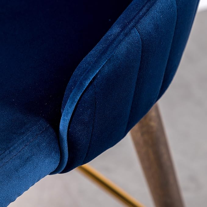 Roundhill Furniture Leland Fabric Upholstered Counter Height Wingback Stools, Set of 2, Blue