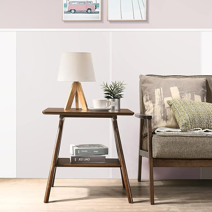 Roundhill Furniture Arona 3-Piece Coffee Table Set, Coffee Table and Two End Tables, Walnut