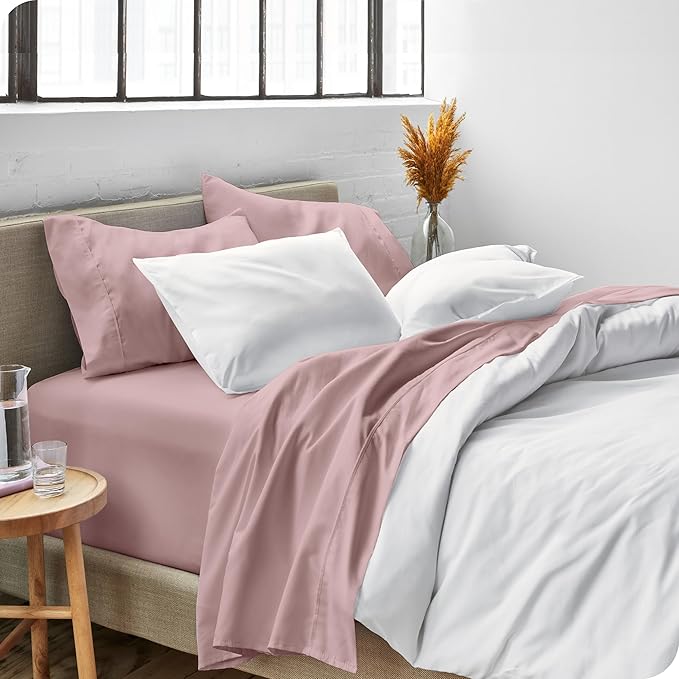 Bare Home King Sheet Set - Luxury 1800 Ultra-Soft Microfiber King Bed Sheets - Double Brushed - Deep Pockets - Easy Fit - 4 Piece Set - Bedding Sheets & Pillowcases (King, Mauve)