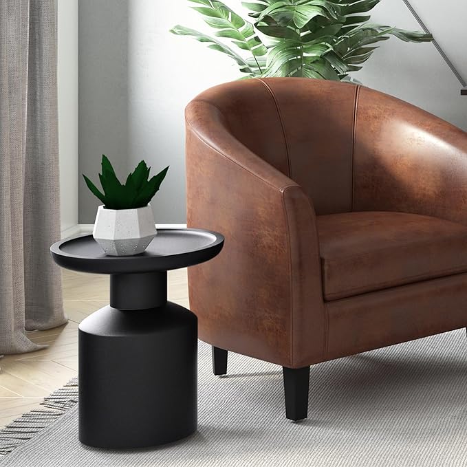 SIMPLIHOME Haynes 16-inch Wide Solid Mango End Table in Black, Handcrafted Boho-Style Accent Table for Living, Bedroom, or Home Office, Assembled