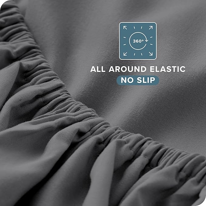 Bare Home Full Sheet Set - Luxury 1800 Ultra-Soft Microfiber Full Bed Sheets - Double Brushed - Deep Pockets - Easy Fit - 4 Piece Set - Bedding Sheets & Pillowcases (Full, Grey)