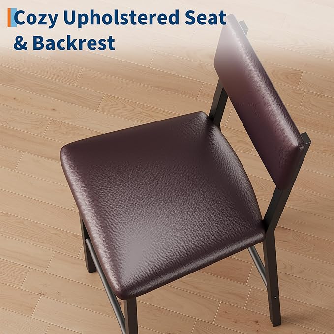 IDEALHOUSE Dining Table Set for 2 w/Counter Height Table & 2 Upholstered Bar Stools, 3-Piece Kitchen Table Set with Footrest & Corner Protector, for Kitchen Room, Apartment, Pub
