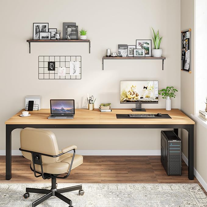 Tribesigns 78.7 Inches Extra Long Computer Desk 2 Person Desk, Double Long Desk, Workstaion for Home Office