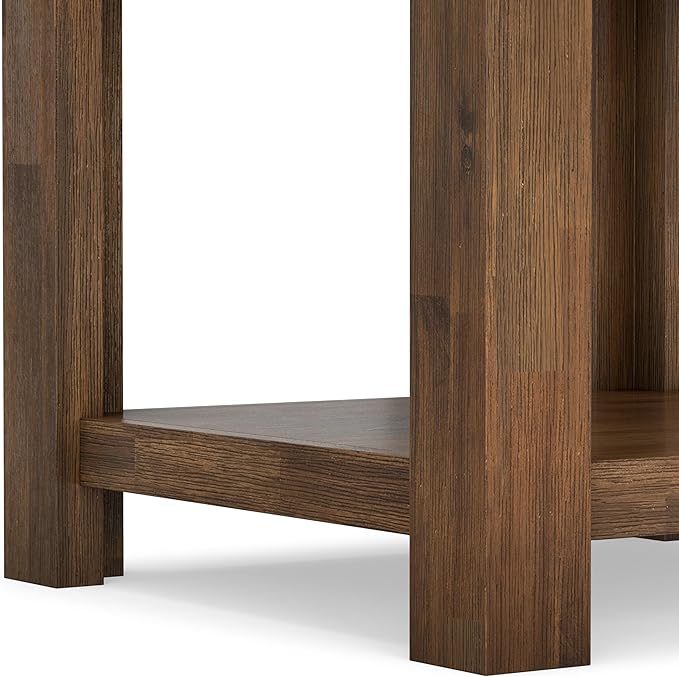 SIMPLIHOME Monroe SOLID ACACIA WOOD 22 inch Wide Square Rustic End Table in Rustic Natural Aged Brown for the Living Room and Bedroom