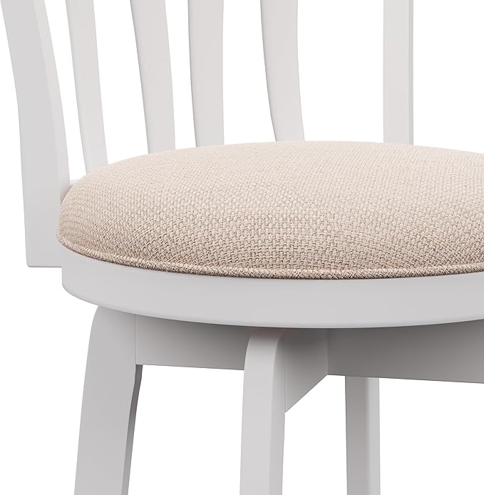 Hillsdale 29.5" Savana Wood Swival Bar Height Stool, White