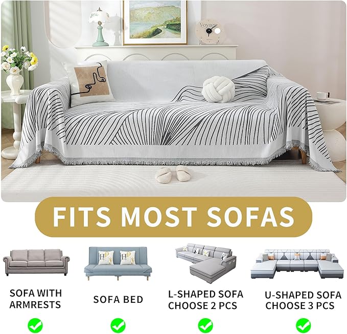 Non Slip Sofa Covers Couch Covers for 3 Cushion Couch Sofa Pet Friendly Washable Couch Cover, Soft Thick Sectional Couch Covers L Shape Furniture Protector for Kids, Dogs 71" X118"