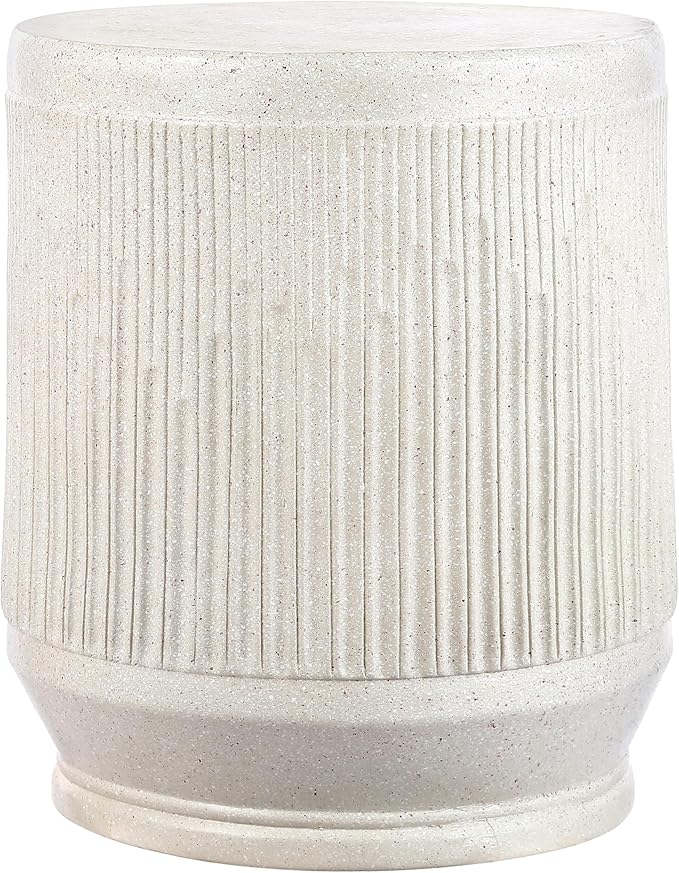 JONATHAN Y TBL1103A Kline 17.5" Mid-Century Modern Brutalist Indoor/Outdoor Accent Table Art Deco, Minimalist, Contemporary, Patio, Garden, Bathroom, Living Room, Cream Terrazzo Finish