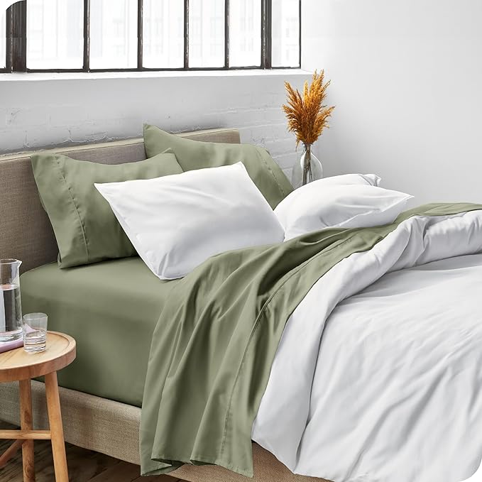 Bare Home Full Sheet Set - Luxury 1800 Ultra-Soft Microfiber Full Bed Sheets - Double Brushed - Deep Pockets - Easy Fit - 4 Piece Set - Bedding Sheets & Pillowcases (Full, Sage)