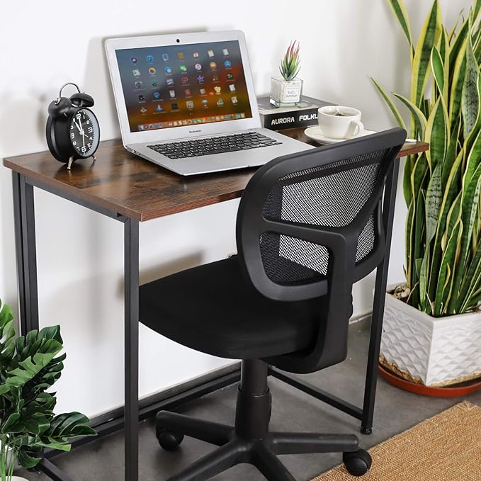 Leopard Outdoor Products Folding Computer Desk for Small Spaces, Space-Saving Home Office, Foldable Laptop Table, Writing Desk, Compact Study Reading Table (Rustic Brown)