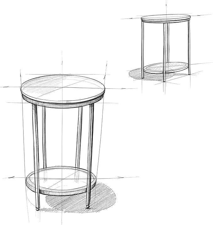 SIMPLIHOME Jenna Industrial 18 inch Wide Metal Round Accent Side Table in Warm Grey for the Living Room and Bedroom