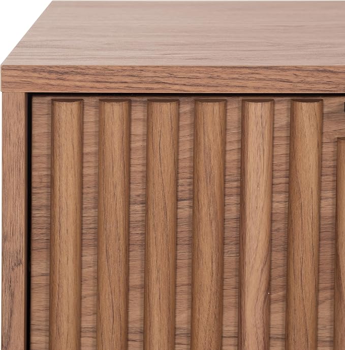SAFAVIEH Lylia TV Stand for up to 55" Flatscreen – Oak with Black Legs & Handle, 1 Sliding Door, 1 Open Shelf, Entertainment Media Console (MED9617D)