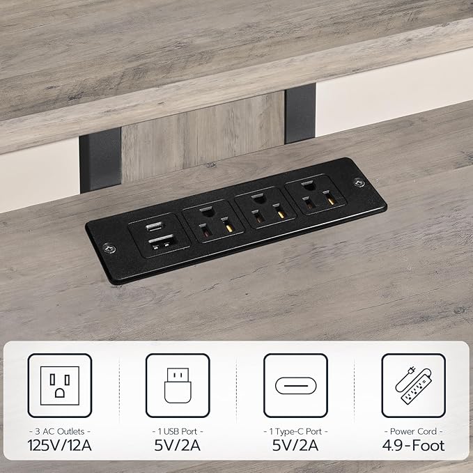 HOOBRO 4-Tier AV Media Stand, Media Console with Charging Station and LED Light, Wooden Stereo Cabinet, Corner TV Stand, Record Player, Entertainment Device Stand, BG38UDCJ01