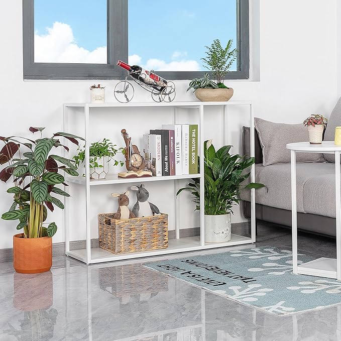 HDANI Console Table, Narrow Entryway Table, 3 Tier Metal Hallway Table, 11.8''Dx39.4''Wx31.5''H(White)