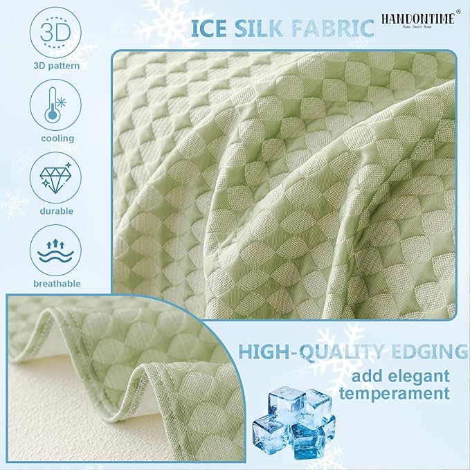 HANDONTIME Cooling Dog Couch Cover Ice Silk Washable & Breathable Pet Sofa Protector, Durable Couch Covers for Sofa Pet Friendly Soft Dog Cooling Bed Cover Sofa Protector Covers (Green, 71"x150")