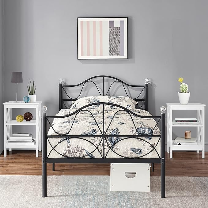 VECELO End Table Side Table with Storage Shelf Nightstands for Living Room,Bedroom Furniture,Shelves,