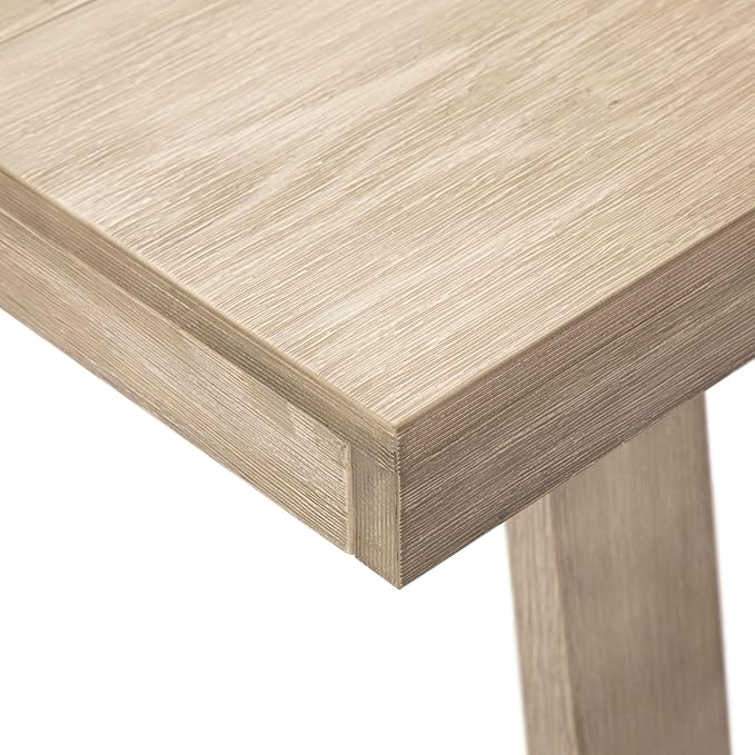 Plank+Beam 72 Inch Farmhouse Dining Table, Solid Wood Rustic Kitchen Table, Large Wooden Rectangular Dinner Table for Dining Room, Home Office, Living Room Furniture, Easy Assembly, Seashell Wirebrush