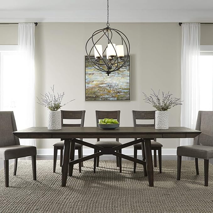 LIBERTY FURNITURE INDUSTRIES, INC. Double Bridge Trestle Table Set
